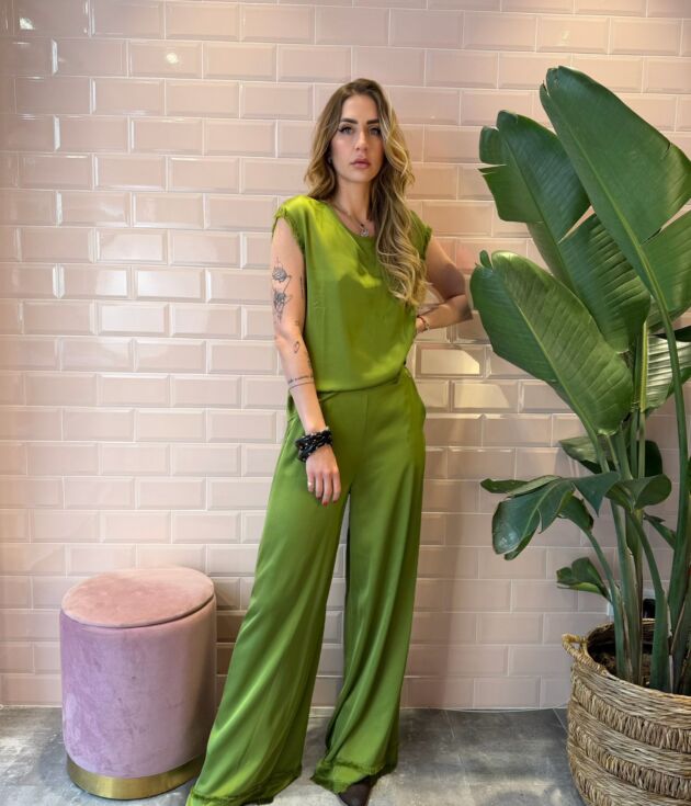 Pantalone Donna Goa Goa Verde in Viscosa