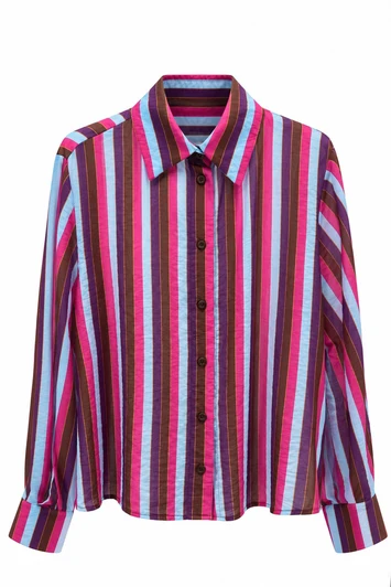 Camicia a Righe Fucsia Taglia Unica- HaveOne - Viola