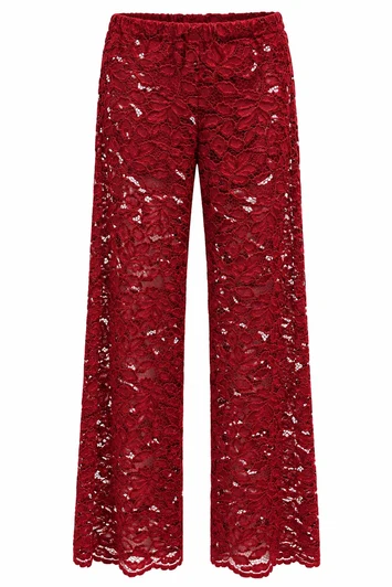 Pantalone palazzo in pizzo rosso capsule Nomad HAVEONE